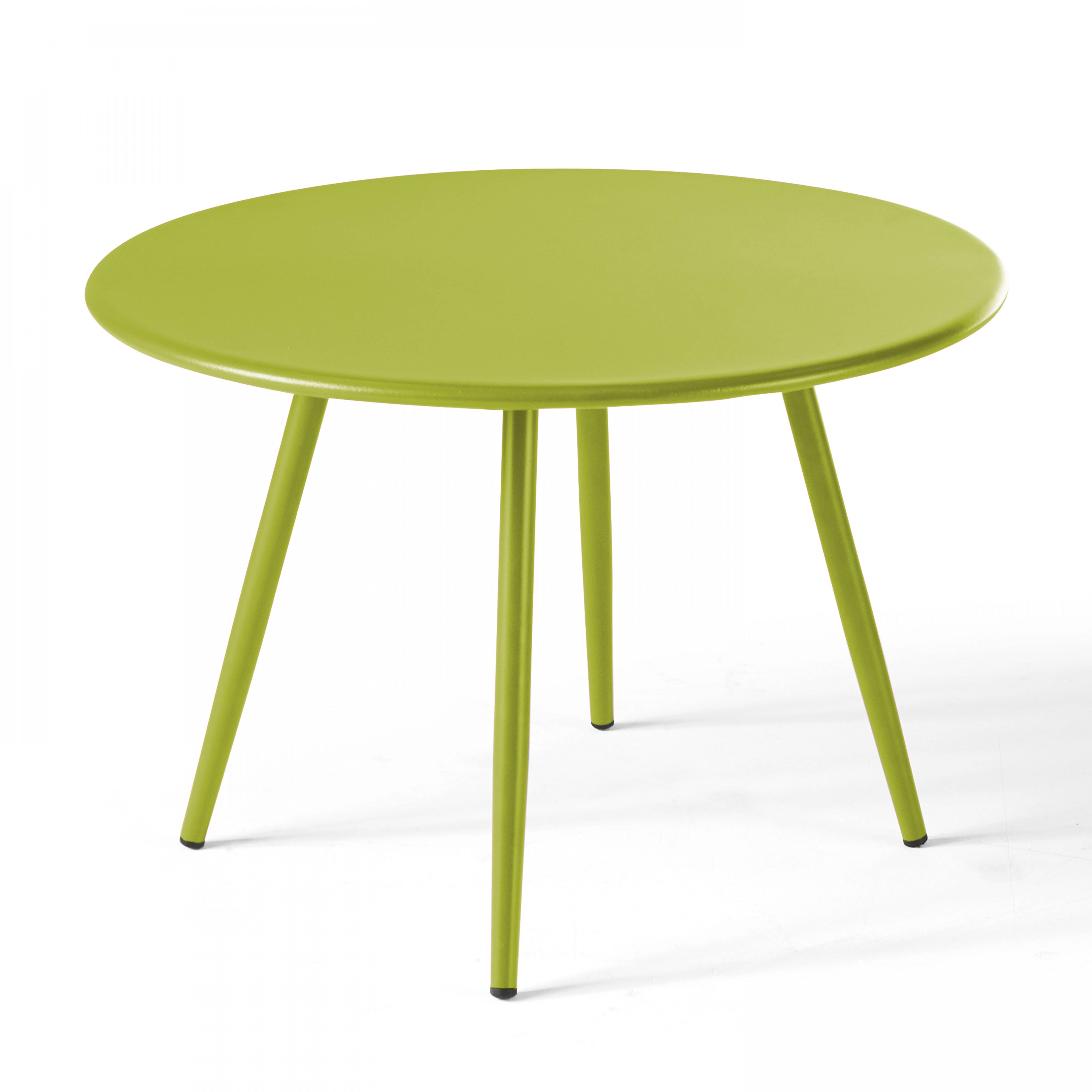 Oviala - Table basse de jardin ronde en métal vert 50 cm Palavas - Oviala - Imagen 1