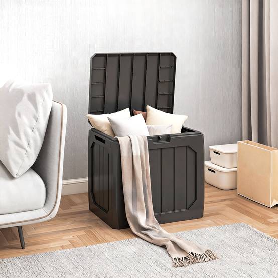 ComfortXL - Coffre de jardin PP 121 L noir 56 x 45 x 53 cm rangement étanche verrouillable - ComfortXL Outdoor Living - Image 3