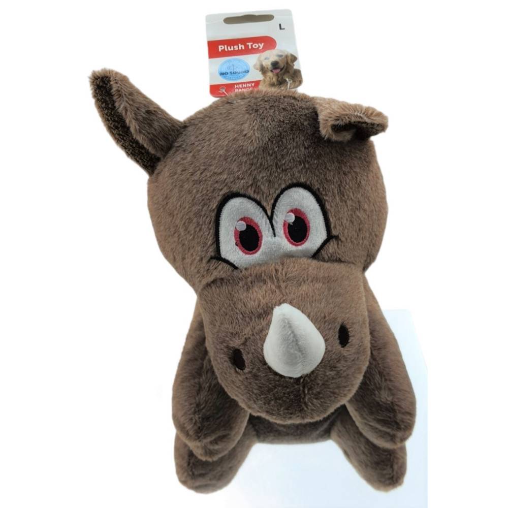 Flamingo - Peluche Henny Rhino couleur taupe hauteur 40 cm jeux pour chien. - Imagen 9