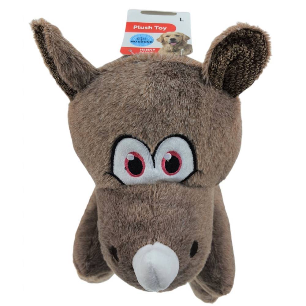 Flamingo - Peluche Henny Rhino couleur taupe hauteur 40 cm jeux pour chien. - Imagen 3