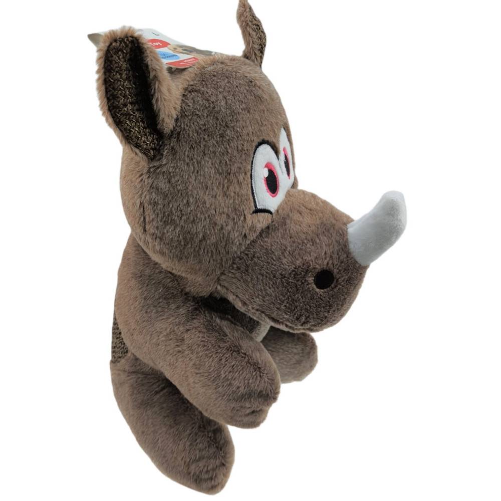 Flamingo - Peluche Henny Rhino couleur taupe hauteur 40 cm jeux pour chien. - Imagen 5