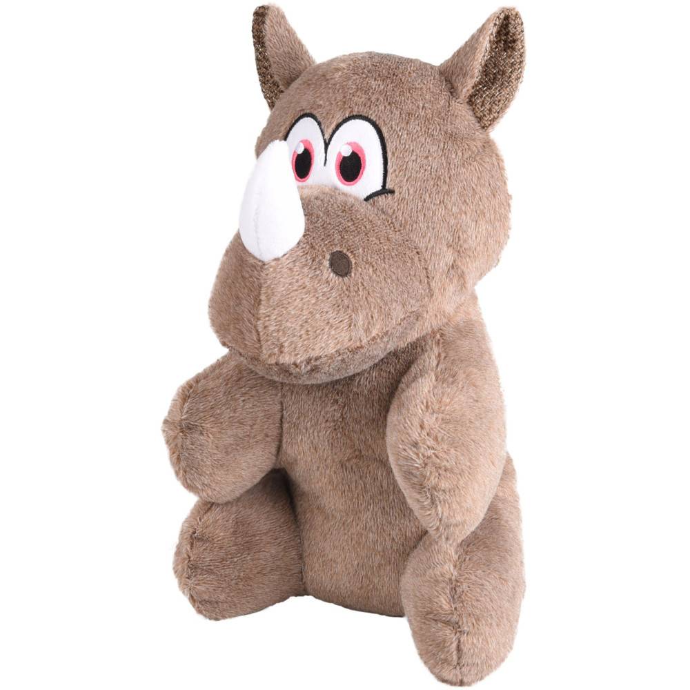 Flamingo - Peluche Henny Rhino couleur taupe hauteur 40 cm jeux pour chien. - Imagen 2