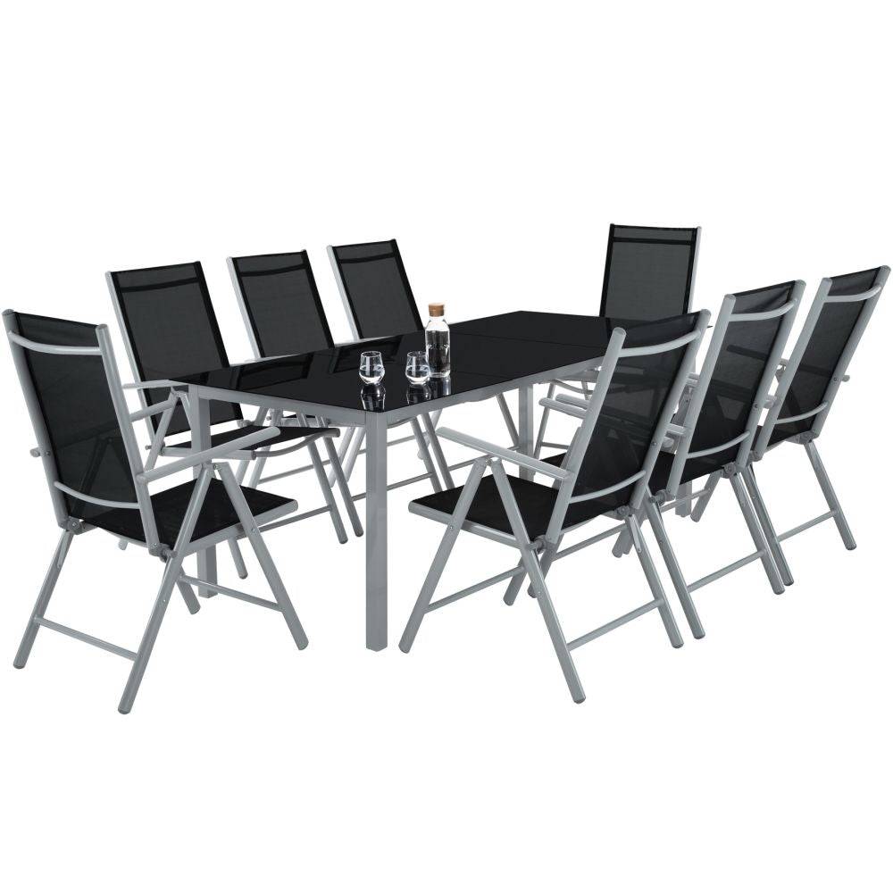 Helloshop26 - Salon de jardin aluminium 8 places gris clair - Imagen 2