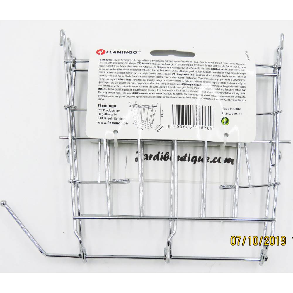 Râtelier à nourriture refermable + support à fruit gris 17 x 8.5 x 20 cm pour rongeur - Imagen 3