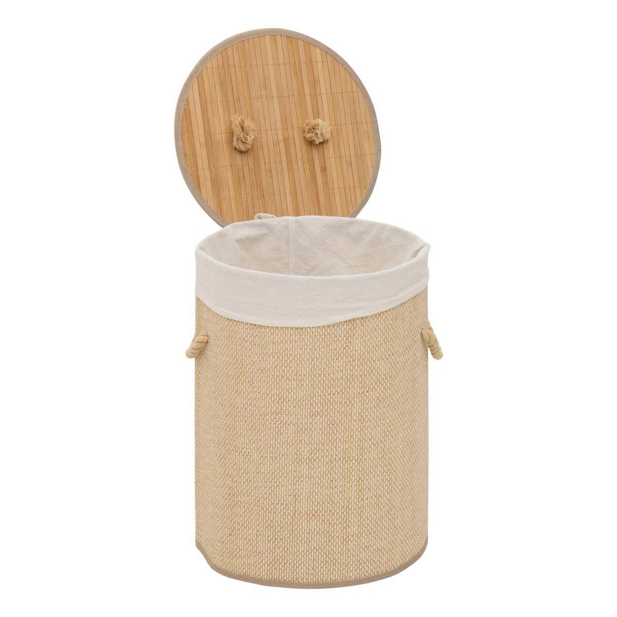 Panier à Linge en Bambou "Stemy" 48L Beige - Image 2