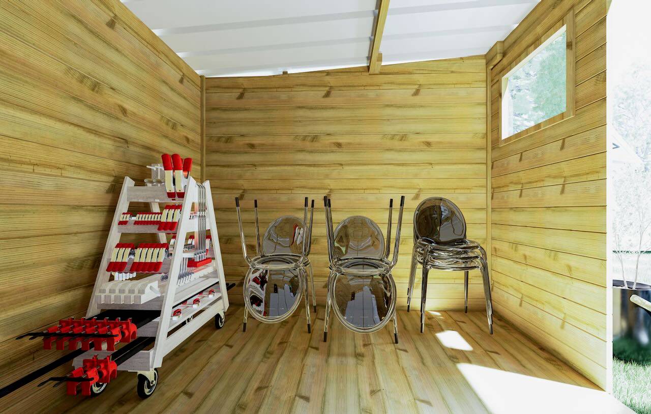 ABRI DE JARDIN bois  autoclave 27mm - 6,34x3,44m / 22m2 - Bac acier - Abri Français - Image 3