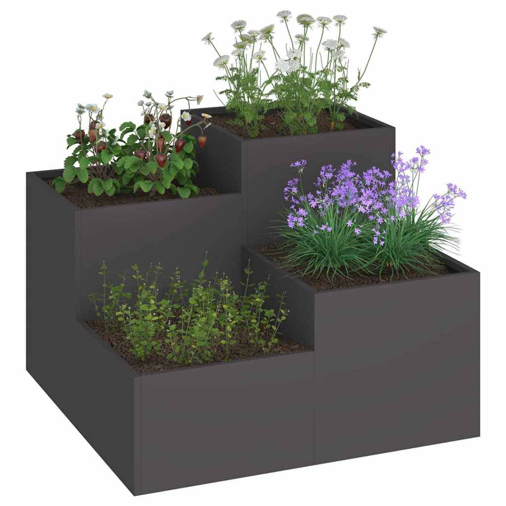 Maison Chic - Cache-pot, Pot De Fleurs Noir 80 x 80 x 60 cm Acier g416 - Image 2