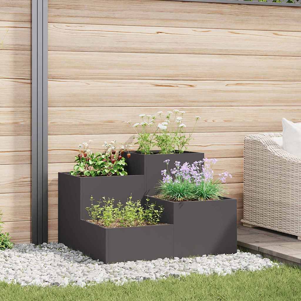 Maison Chic - Cache-pot, Pot De Fleurs Noir 80 x 80 x 60 cm Acier g416 - Image 1