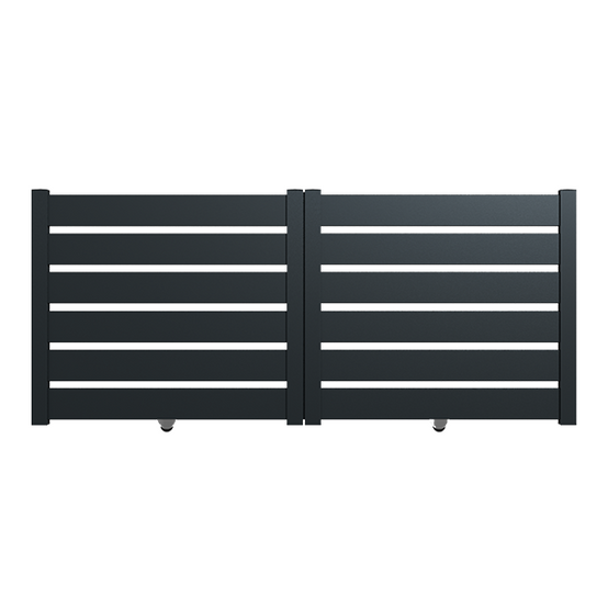 Portail alu coulissant SAH en kit dim. L.3500 (entre piliers) X H.1500 mm Gris (RAL 7016)