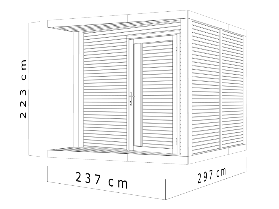 Direct Abris - Abri de Jardin NERIS - Surface : 6m2 - 237 x 297cm - Gris Anthracite - Cabane de Jardin - Plancher Rehaussé - Abri Amenageable - Imagen 4
