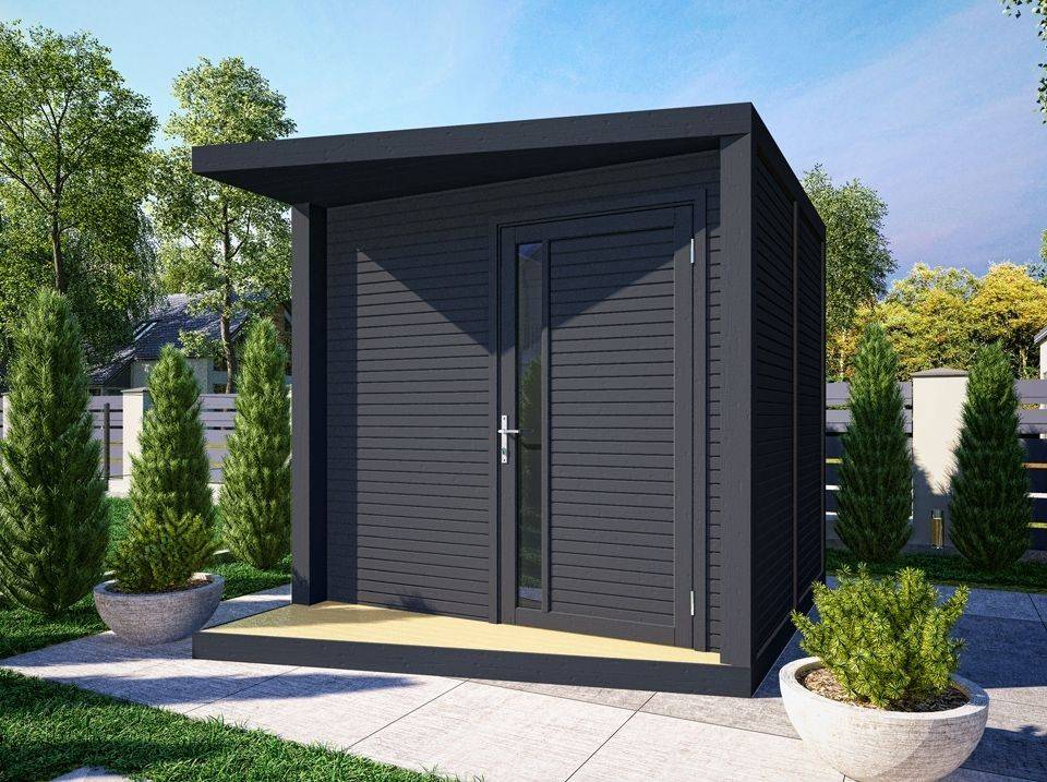 Direct Abris - Abri de Jardin NERIS - Surface : 6m2 - 237 x 297cm - Gris Anthracite - Cabane de Jardin - Plancher Rehaussé - Abri Amenageable - Imagen 1