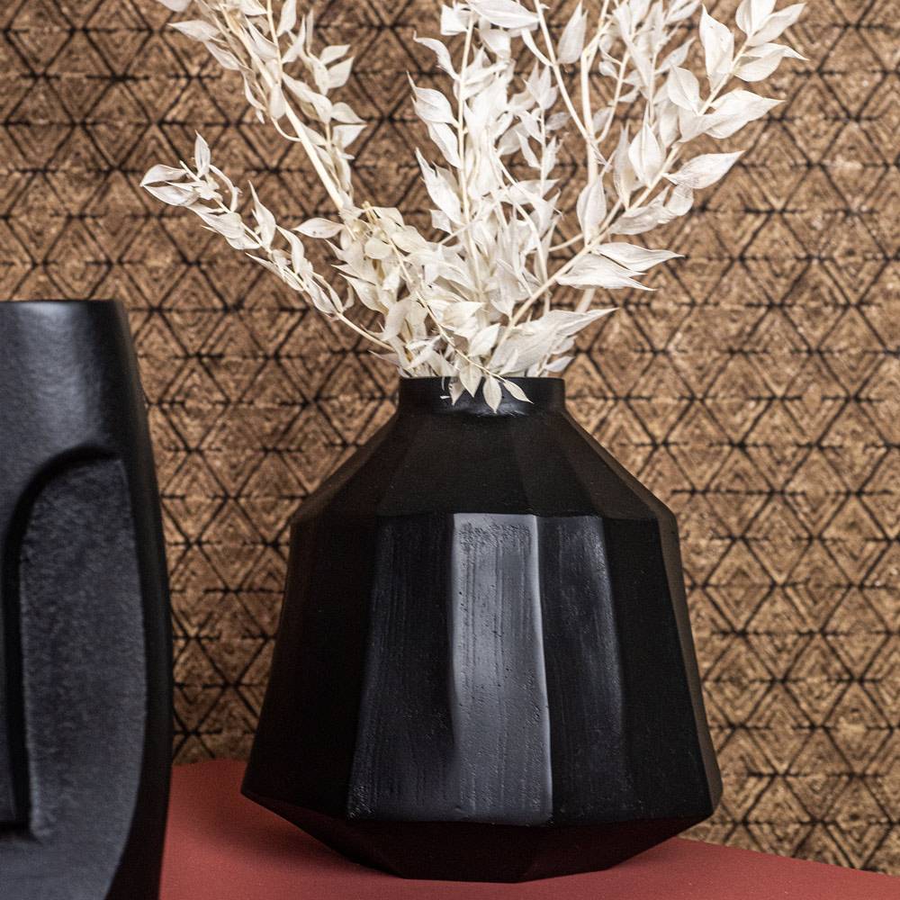 Table Passion - Vase Cannelle Juno Noir 23 cm Table Passion - Image 2