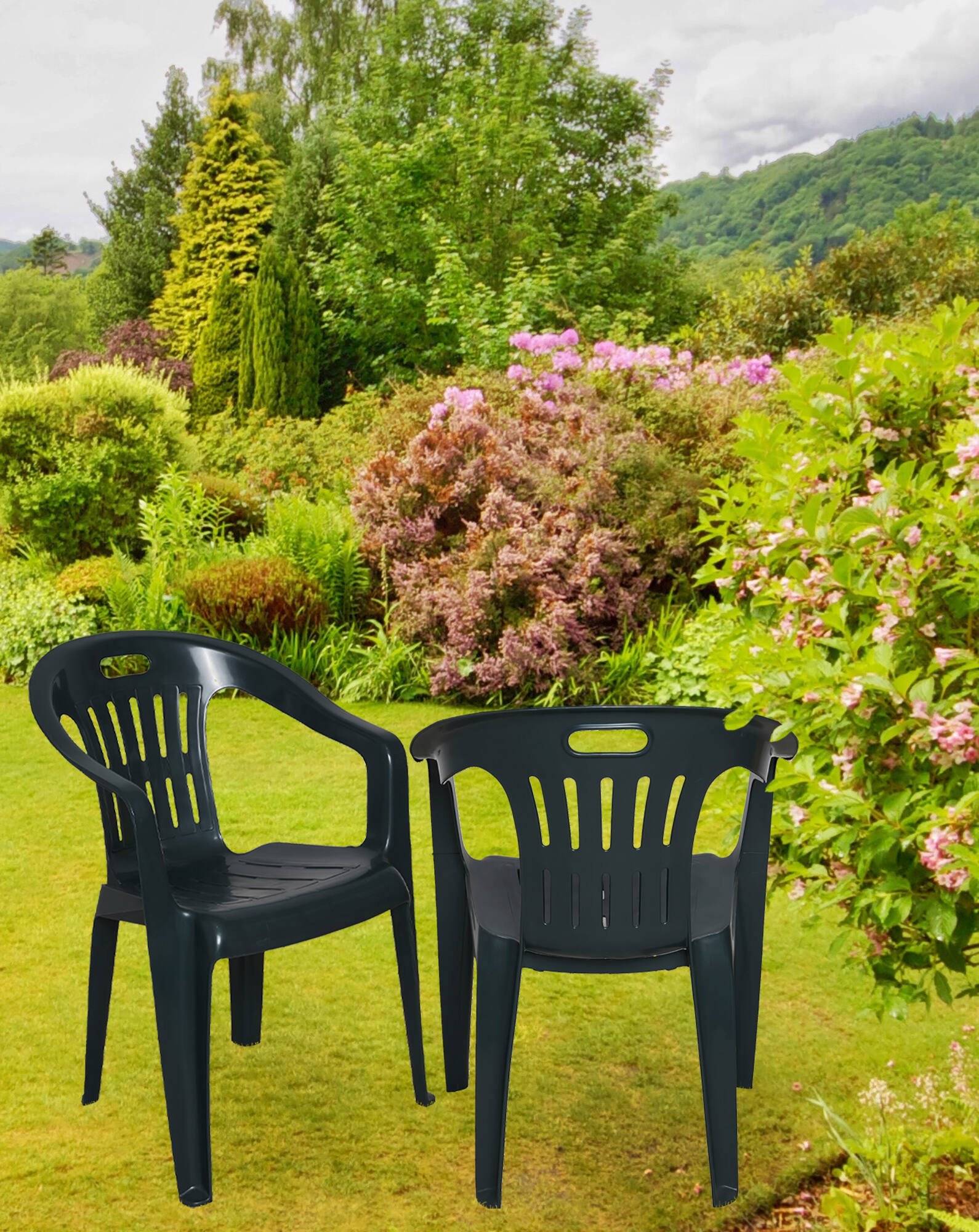 Dmora - Chaise d'extérieur Bisceglie, Siège de jardin, Chaise pour table à manger, Fauteuil d'extérieur, 100% Made in Italy, 56x55h78 cm, Vert - Dmora - Imagen 5