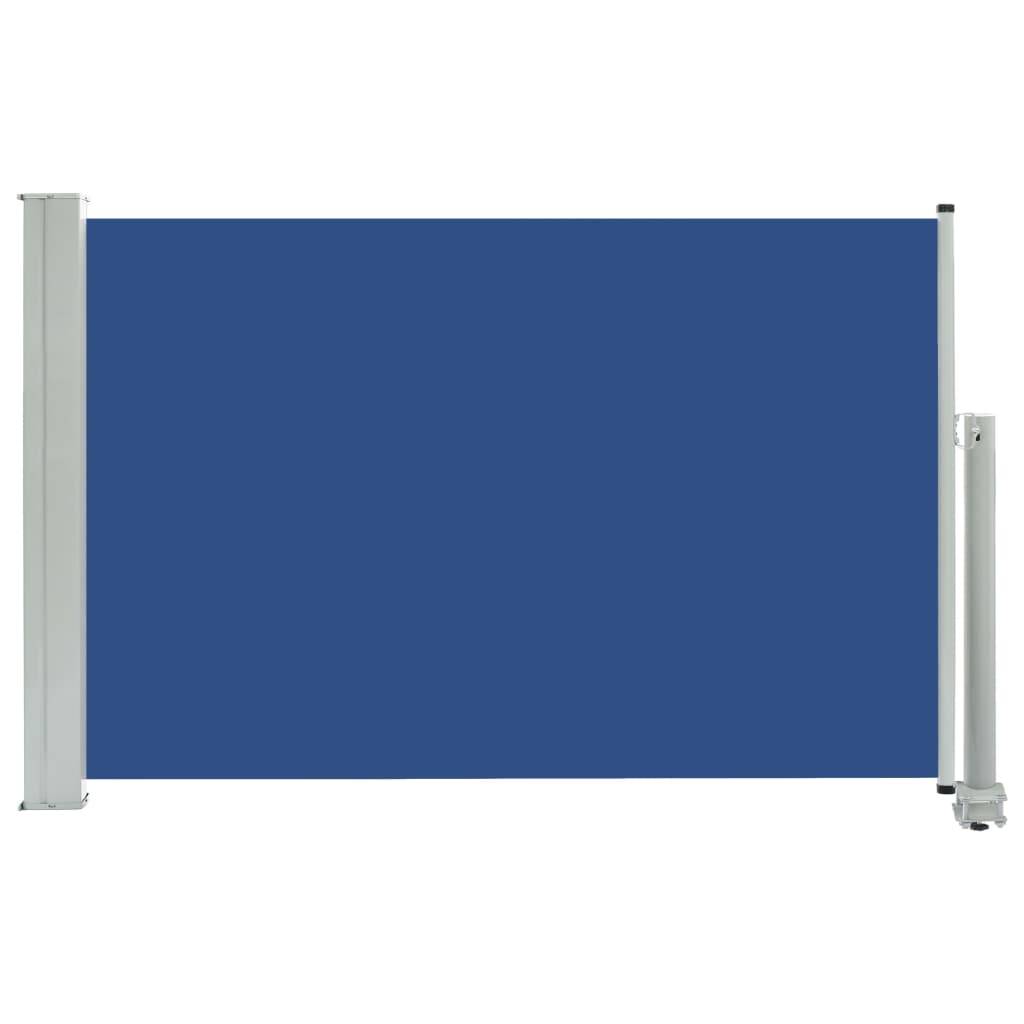Helloshop26 - Auvent paravent store brise-vue latéral rétractable de patio jardin terrasse balcon protection visuelle écran 60 x 300 cm bleu - Imagen 1