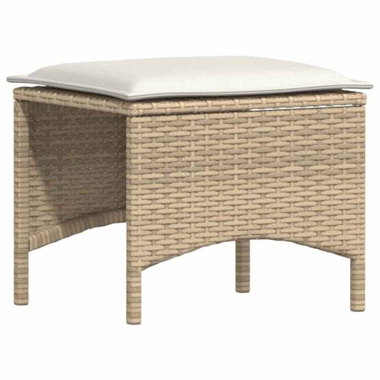 Ensemble à manger de jardin et coussins 3 pcs | Mobilier d'extérieur Beige poly rotin Maison Chic - Image 6
