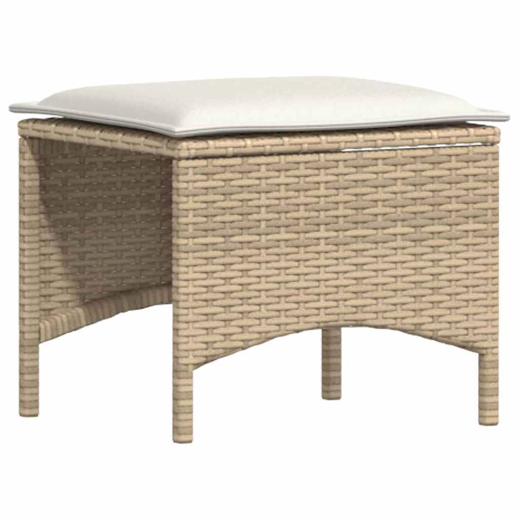 Ensemble à manger de jardin et coussins 3 pcs | Mobilier d'extérieur Beige poly rotin Maison Chic - Image 6