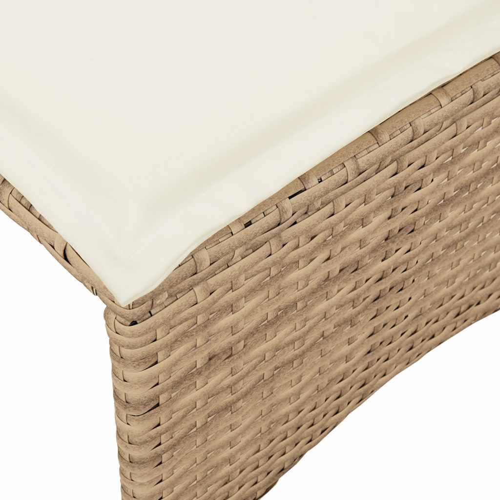 Ensemble à manger de jardin et coussins 3 pcs | Mobilier d'extérieur Beige poly rotin Maison Chic - Image 10