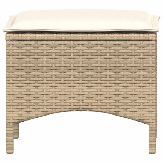 Ensemble à manger de jardin et coussins 3 pcs | Mobilier d'extérieur Beige poly rotin Maison Chic - Image 8
