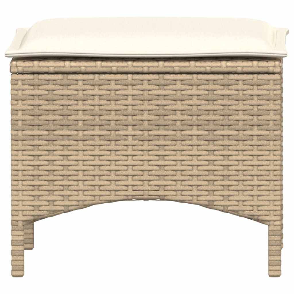 Ensemble à manger de jardin et coussins 3 pcs | Mobilier d'extérieur Beige poly rotin Maison Chic - Image 8