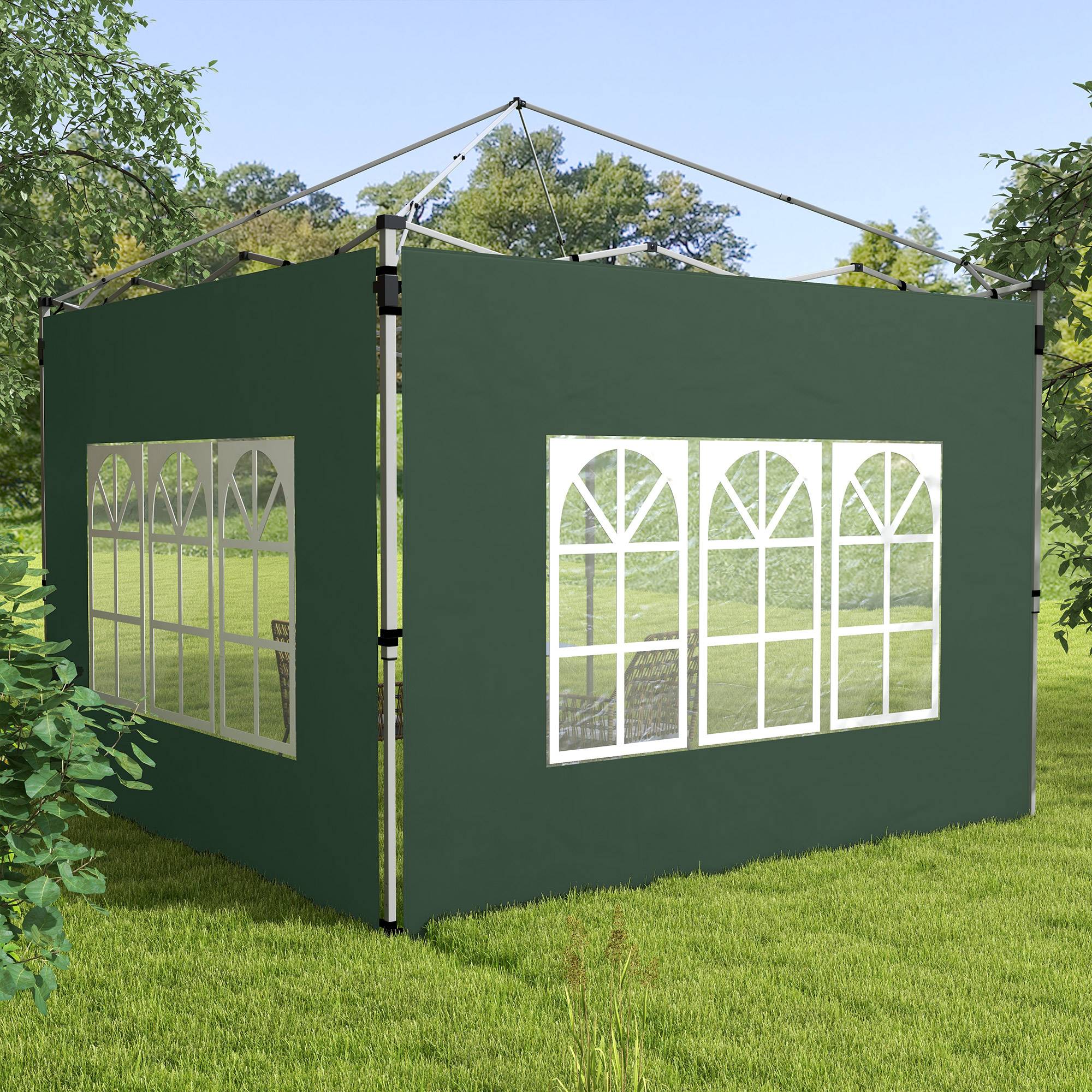 Lot 2 parois pour pavillon 3x3/3x4 m paroi fenêtre étanche vert - Image 4