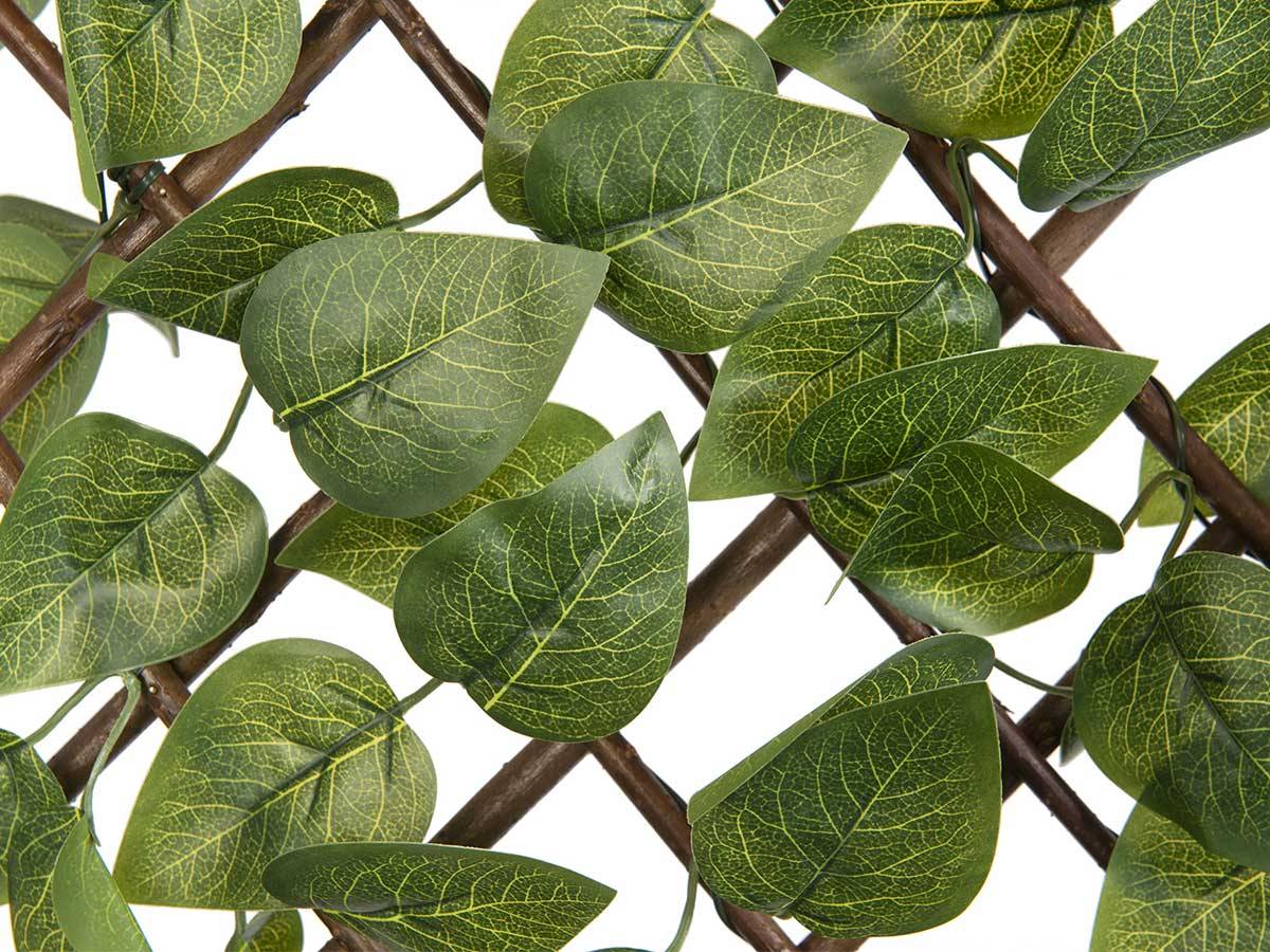 Nature - Treillis extensible en osier avec feuillage PE Laurier palme 180 x 90 cm - Nature - Image 2