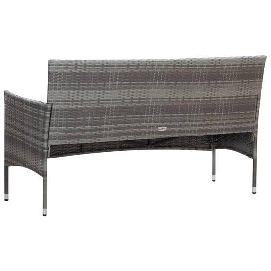 Helloshop26 - Salon de jardin meuble d'extérieur ensemble de mobilier 5 pièces avec coussins résine tressée gris - Imagen 5