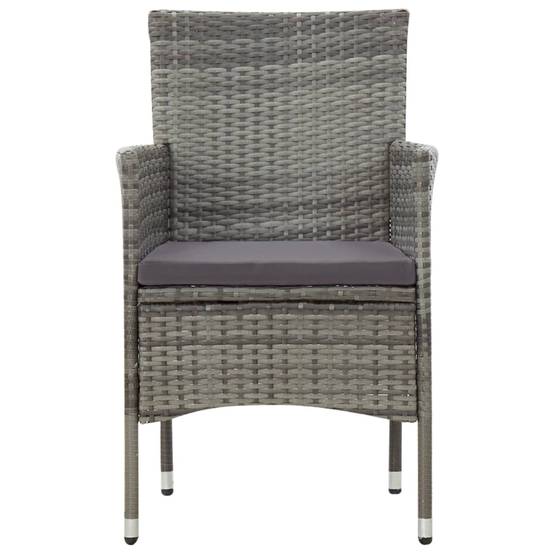 Helloshop26 - Salon de jardin meuble d'extérieur ensemble de mobilier 5 pièces avec coussins résine tressée gris - Imagen 8