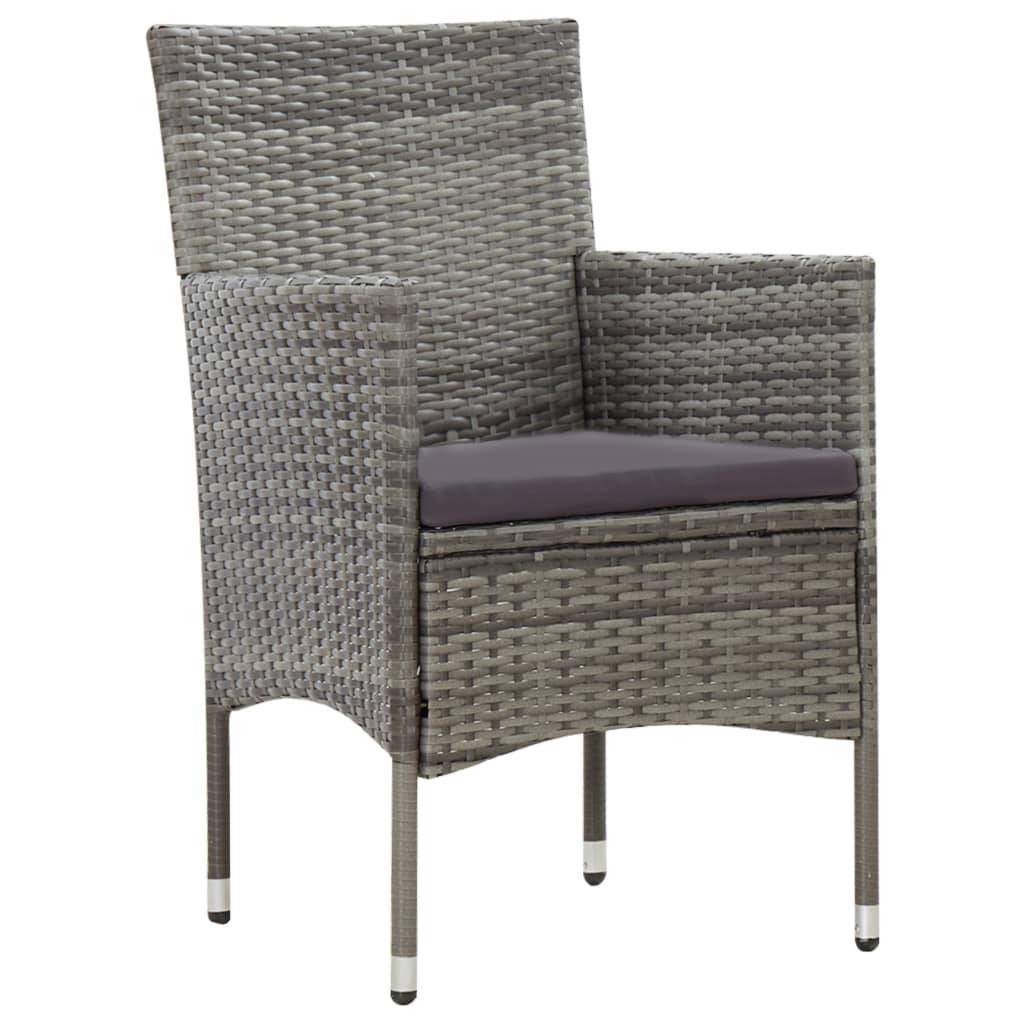 Helloshop26 - Salon de jardin meuble d'extérieur ensemble de mobilier 5 pièces avec coussins résine tressée gris - Imagen 7