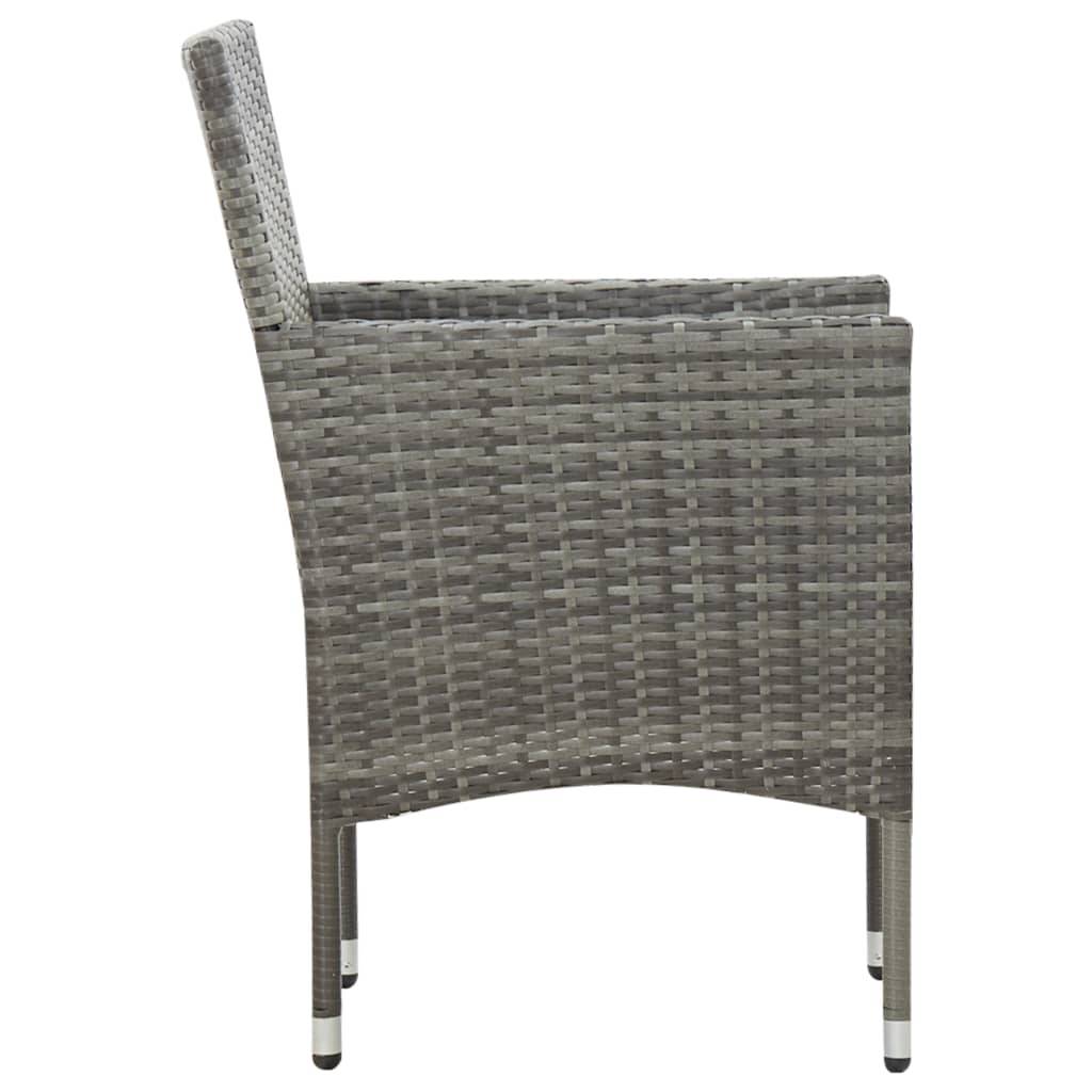 Helloshop26 - Salon de jardin meuble d'extérieur ensemble de mobilier 5 pièces avec coussins résine tressée gris - Imagen 9