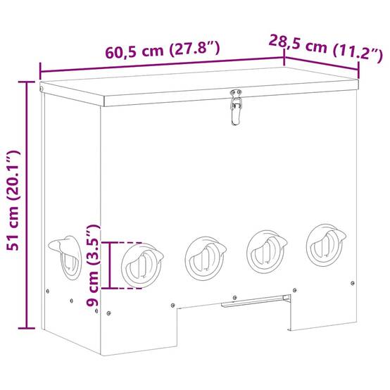 Lot de 2 Distributeurs Grain Métal 25kg Vert Olive - ComfortXL Outdoor Living - Image 7