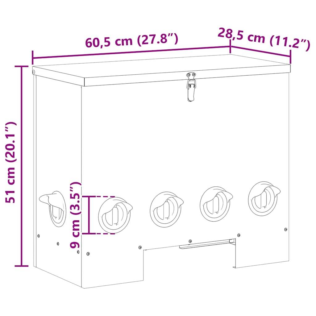 Lot de 2 Distributeurs Grain Métal 25kg Vert Olive - ComfortXL Outdoor Living - Image 7