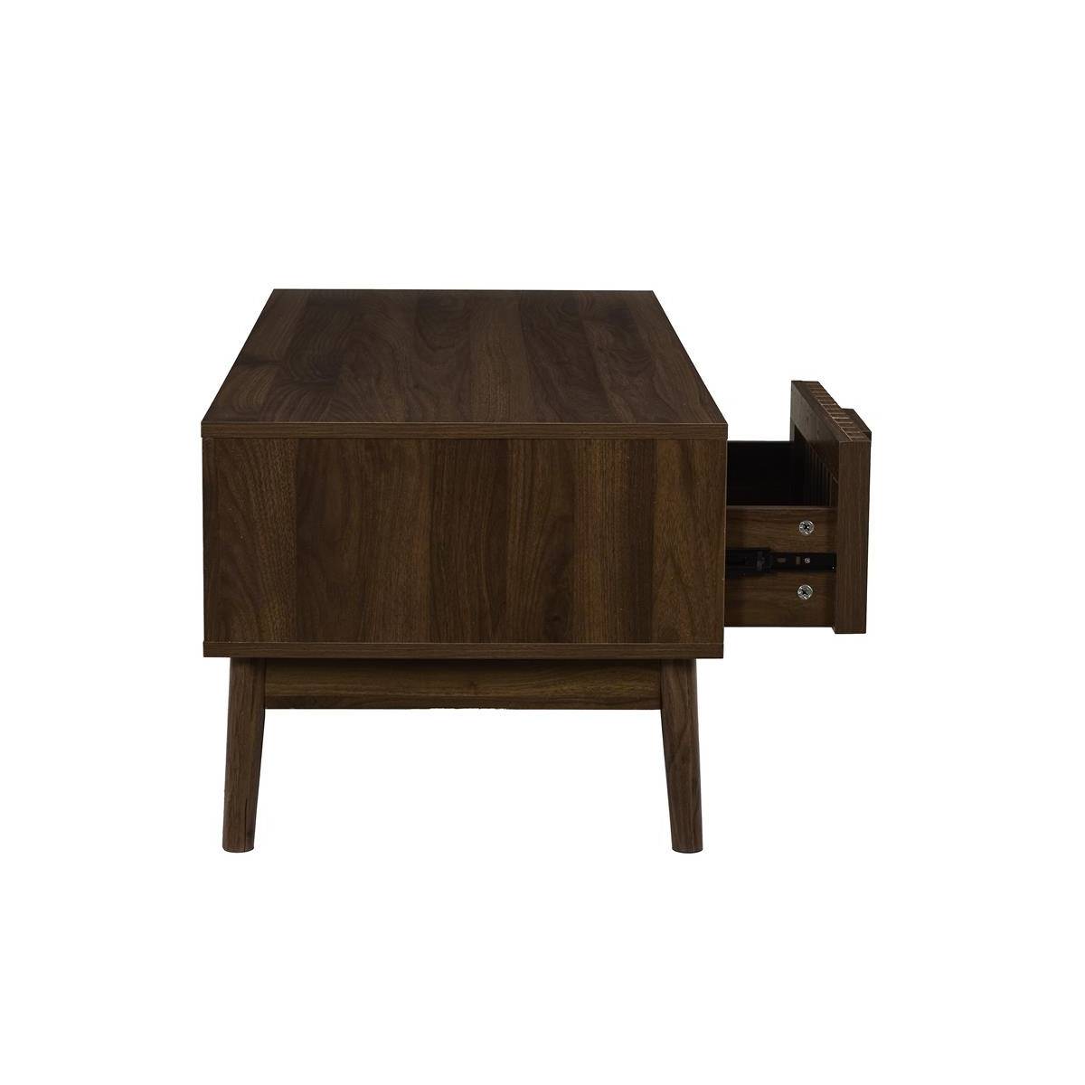 The Home Deco Factory - Table Basse Avec Tiroir "Klaus" 100cm Marron Foncé - Image 5