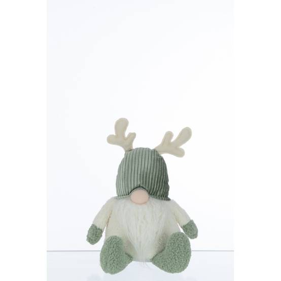 Lutin avec bois de cerf en résine multicouleur 20x12x45 cm - J-Line