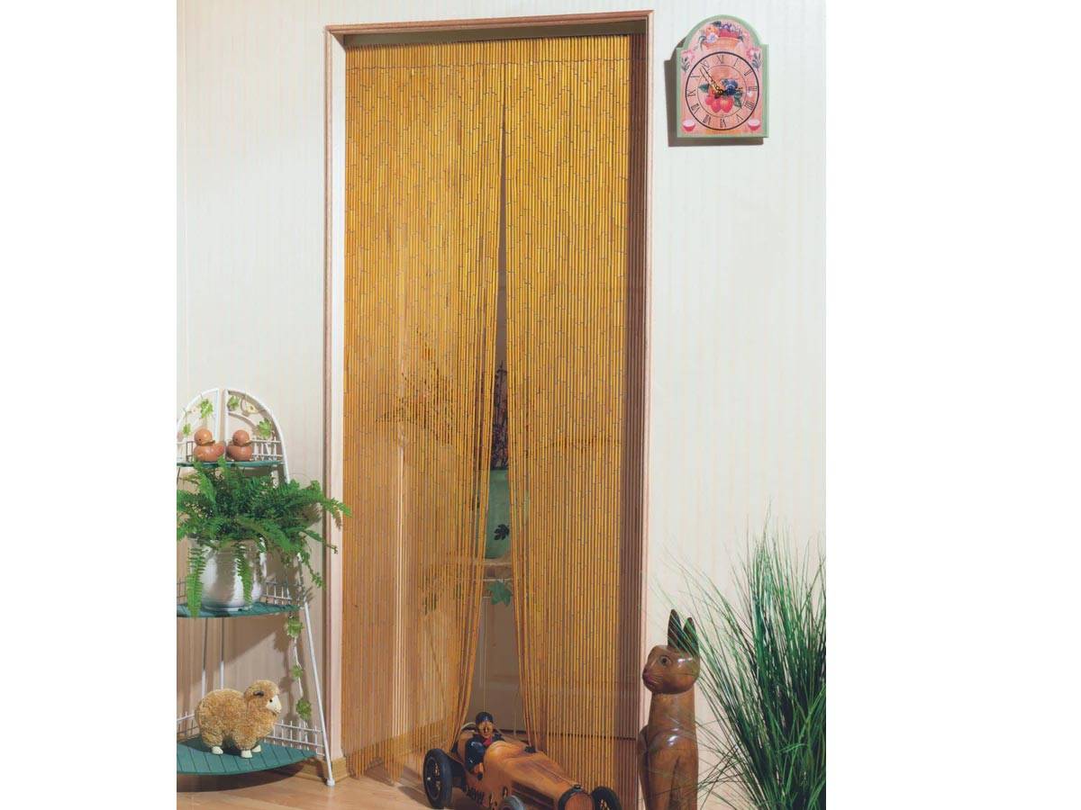 Morel - Rideau de porte bois de bambou vernis - coloris naturel - 100 x 220 cm - Morel - Imagen 2