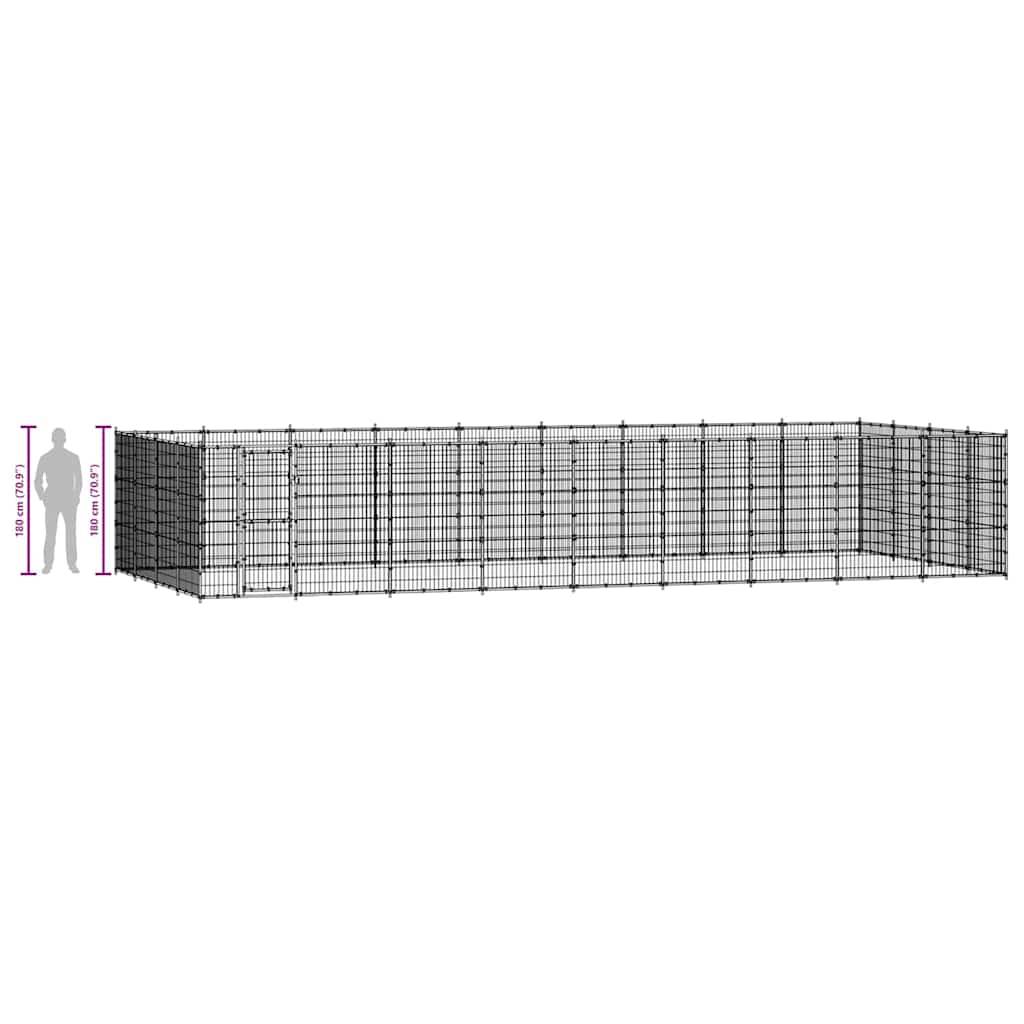 Vidaxl - Chenil d'extérieur pour chiens Acier 43,56 m² vidaXL 3082316 - Imagen 8