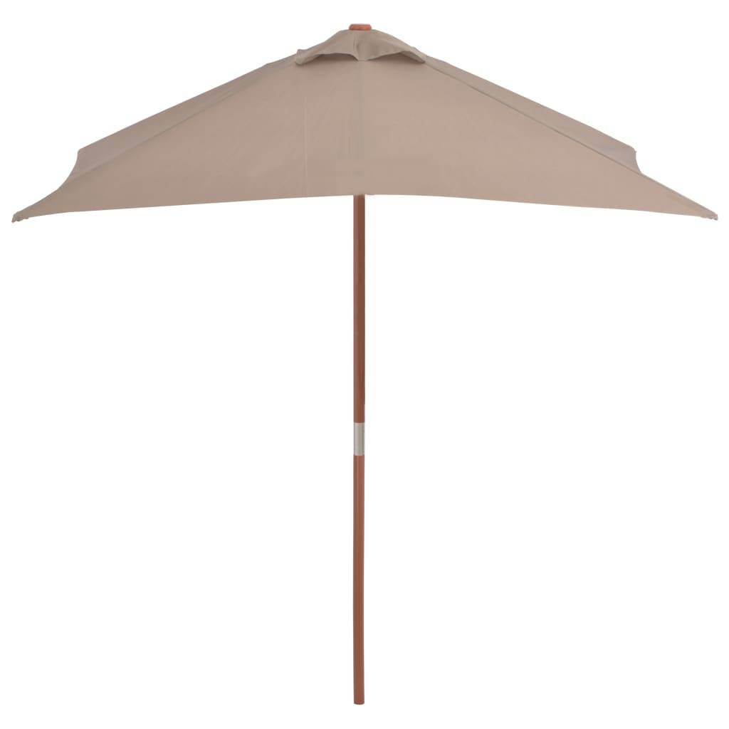 Helloshop26 - Parasol avec mât en bois 150 x 200 cm taupe - Imagen 3