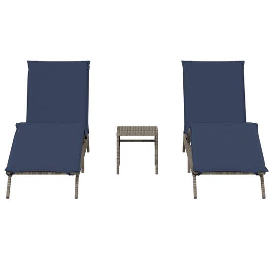 ComfortXL - Set 2 Transats Poly Rotin Coussins Bleu Marine Terrasse Gris – ComfortXL Outdoor Living - Image 4