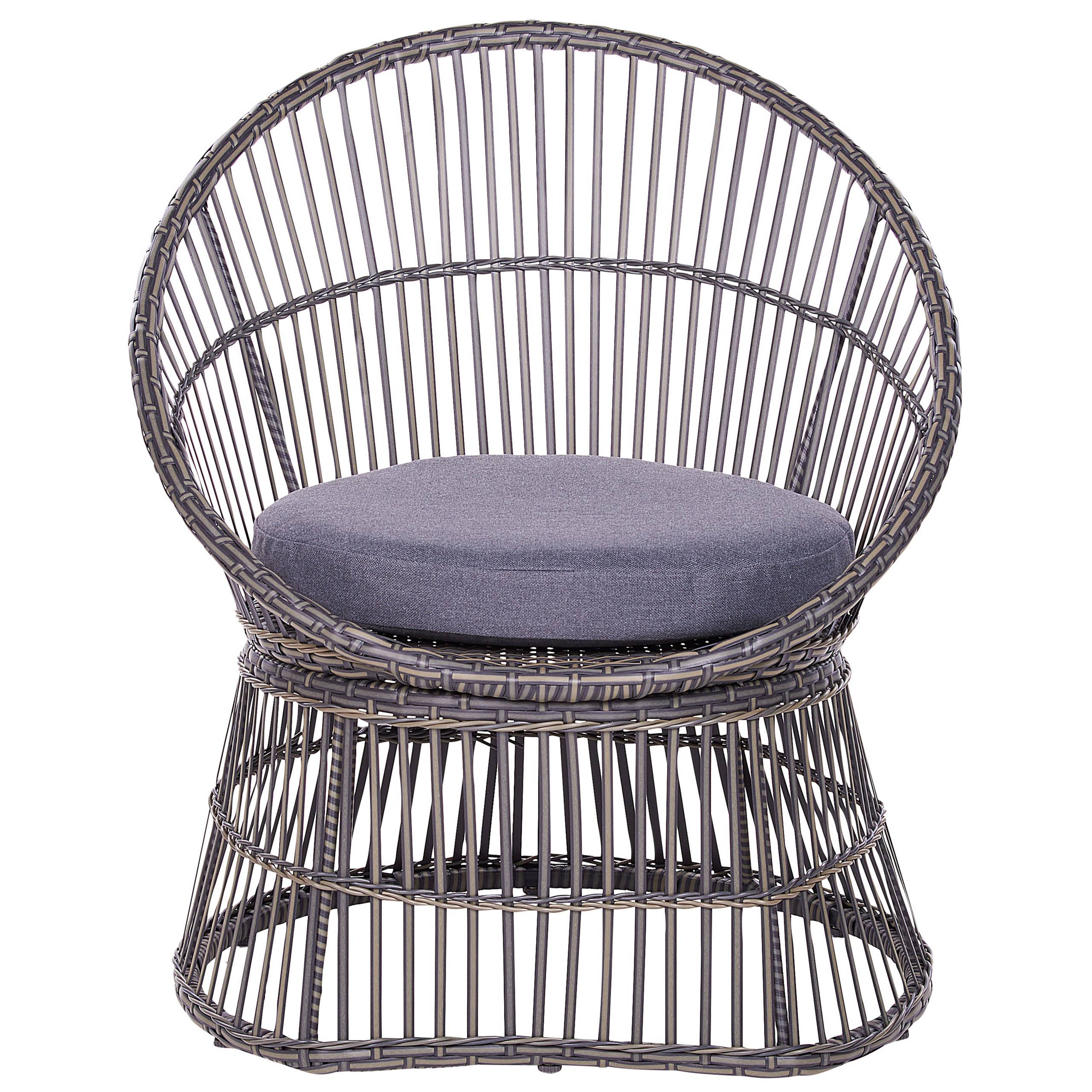 Beliani - Set de bistrot, 2 Personnes Polyrotin Taupe MESYNA - Beliani - Imagen 5