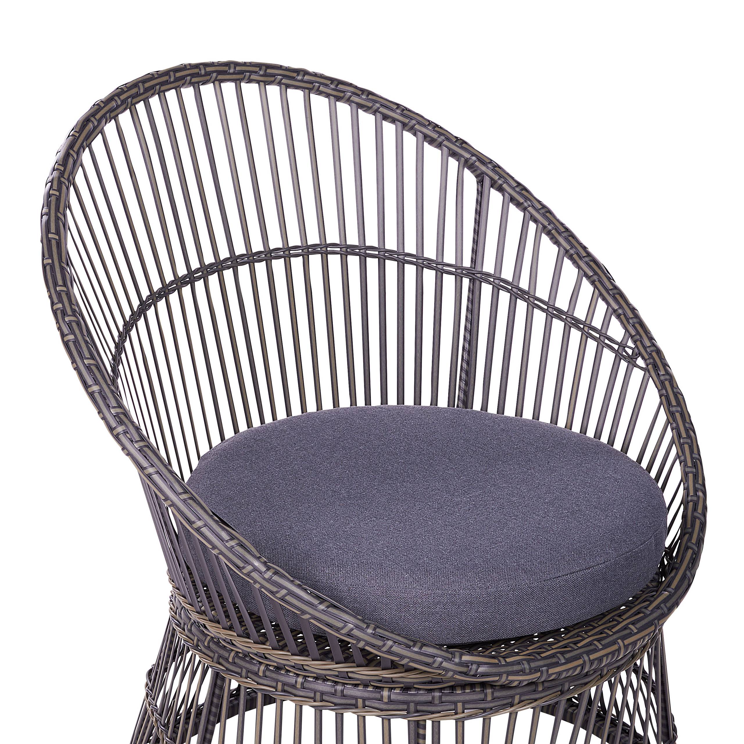 Beliani - Set de bistrot, 2 Personnes Polyrotin Taupe MESYNA - Beliani - Imagen 8