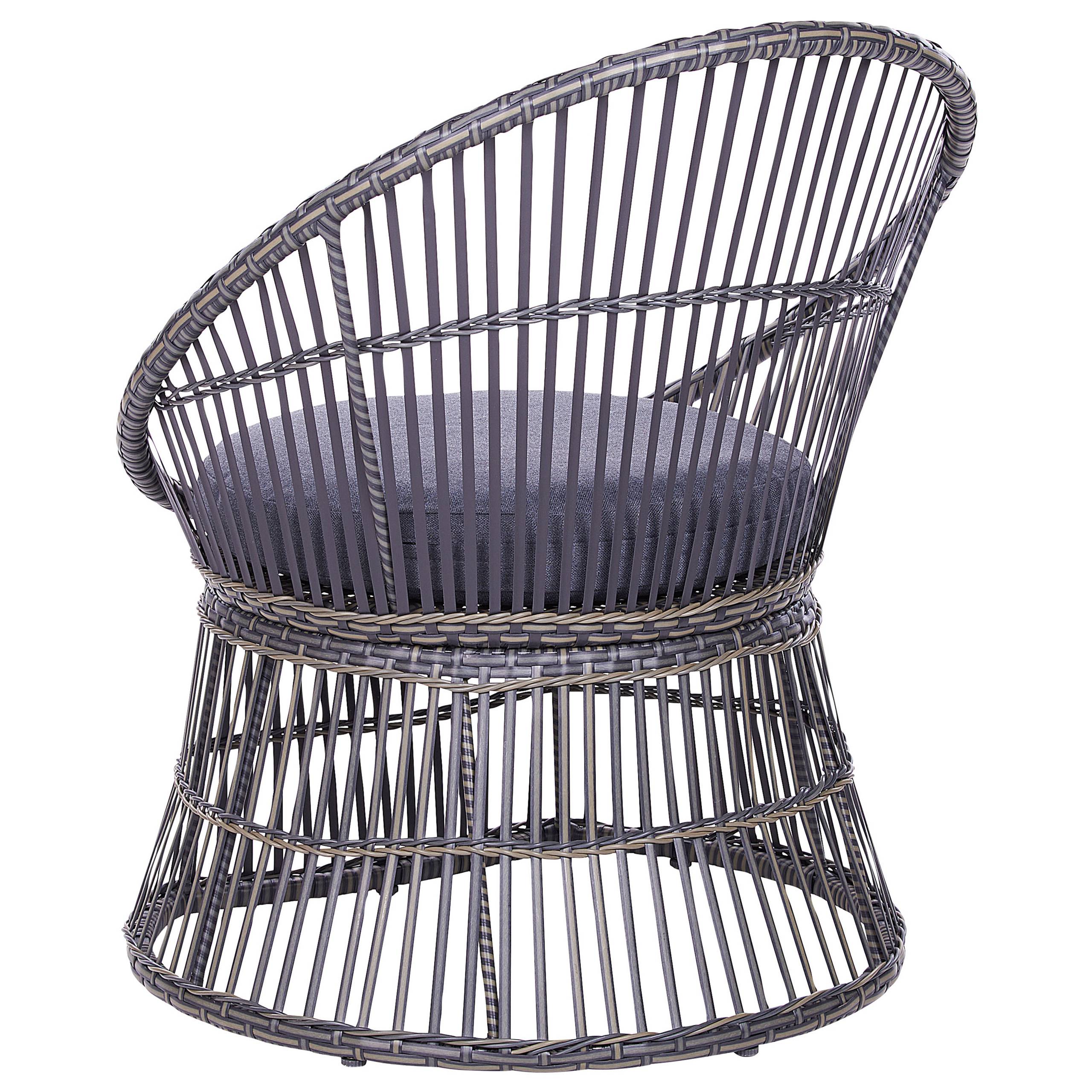 Beliani - Set de bistrot, 2 Personnes Polyrotin Taupe MESYNA - Beliani - Imagen 6