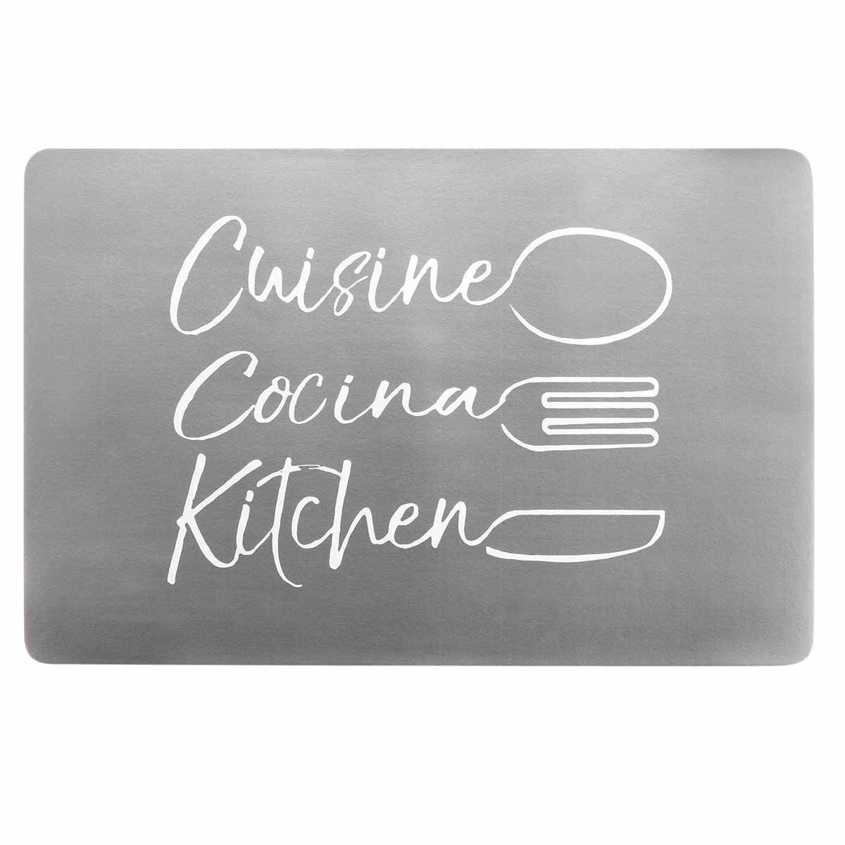 Set de Table Imprimé "Cuisina" 28x43cm Argent - Image 1