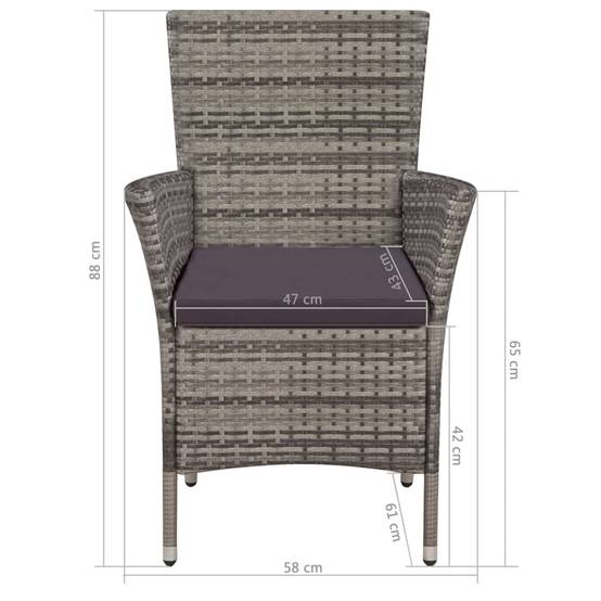 Salon de jardin 8 personnes résine tressée et verre avec coussins pour repas Gris – ComfortXL Outdoor Living - Image 7