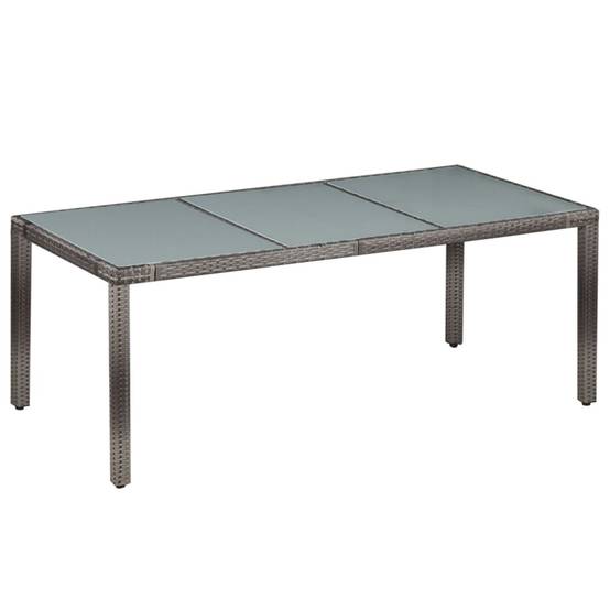 Salon de jardin 8 personnes résine tressée et verre avec coussins pour repas Gris – ComfortXL Outdoor Living - Image 2