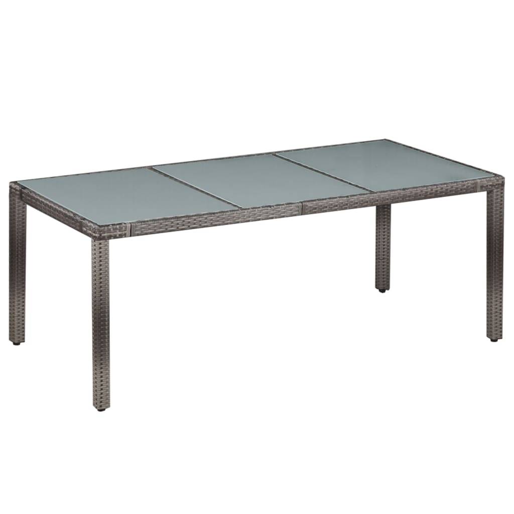 Salon de jardin 8 personnes résine tressée et verre avec coussins pour repas Gris – ComfortXL Outdoor Living - Image 2