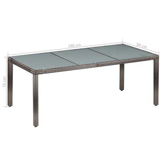 Salon de jardin 8 personnes résine tressée et verre avec coussins pour repas Gris – ComfortXL Outdoor Living - Image 6
