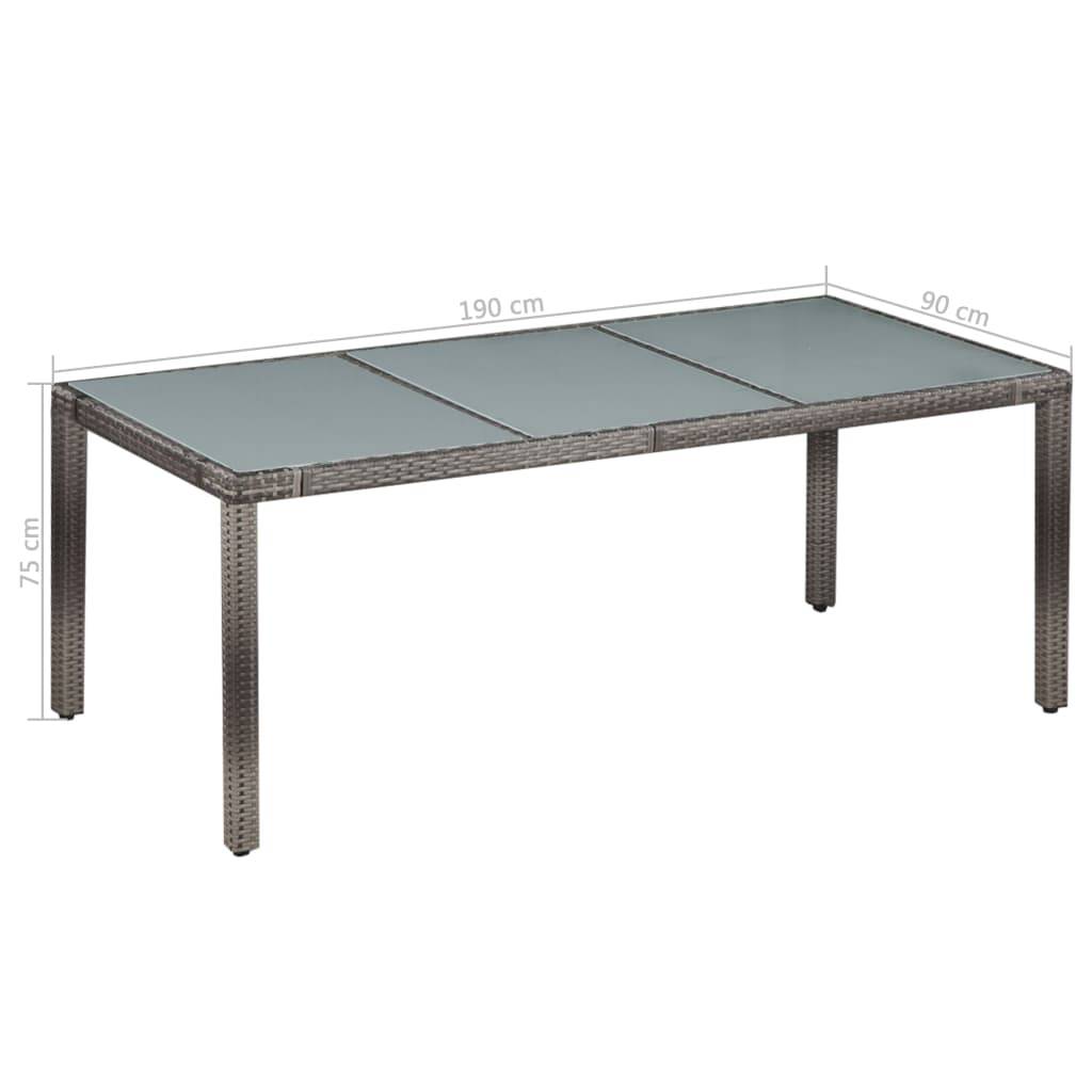 Salon de jardin 8 personnes résine tressée et verre avec coussins pour repas Gris – ComfortXL Outdoor Living - Image 6