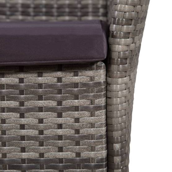 Salon de jardin 8 personnes résine tressée et verre avec coussins pour repas Gris – ComfortXL Outdoor Living - Image 5