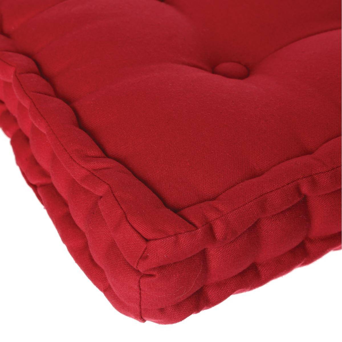 Atmosphera - Coussin de sol rouge 40x40cm - Atmosphera Créateur d'intérieur - Image 4