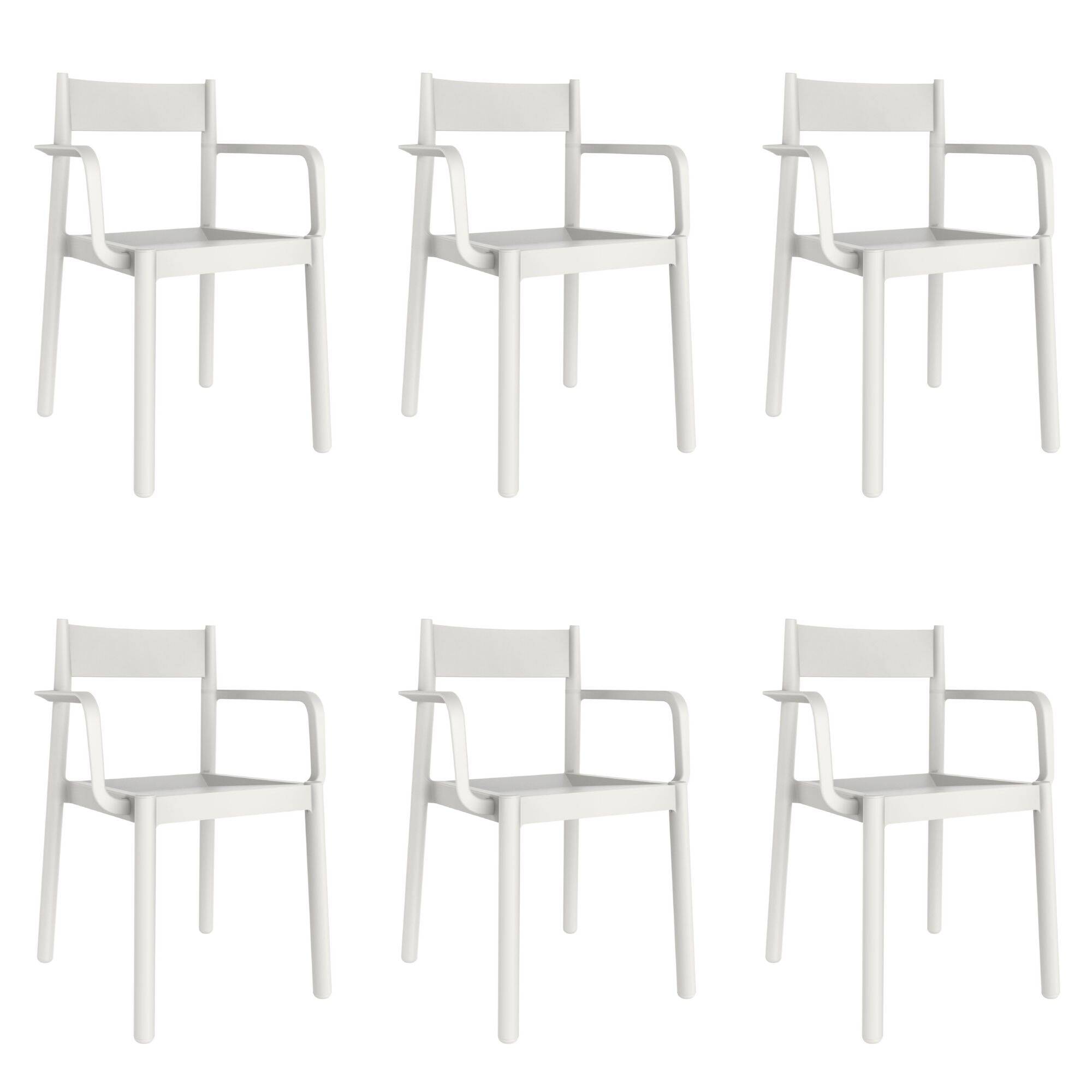 Garbar - Fauteuils Danna garbar plastique blanc (Lot de 6) - Image 1