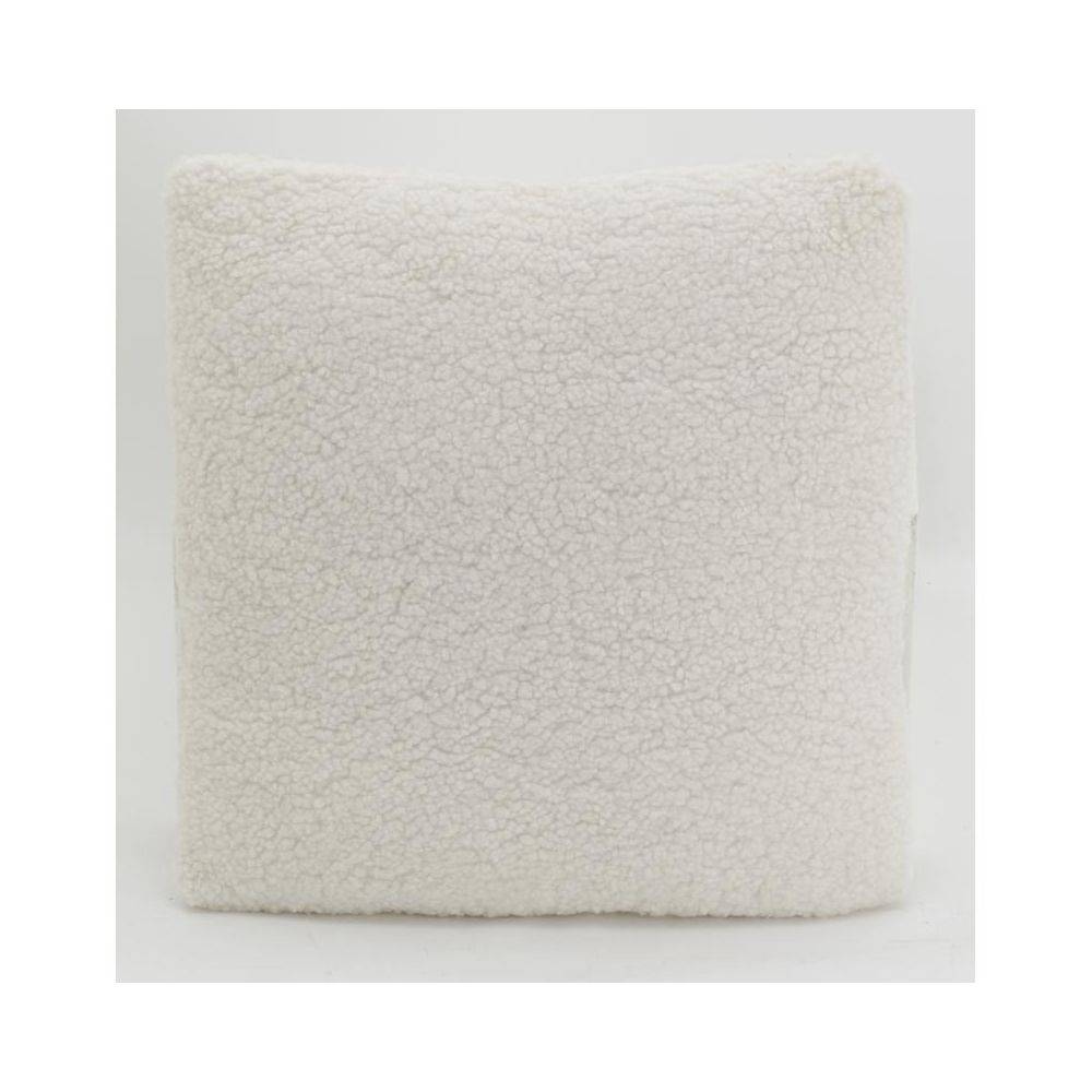 Aubry Gaspard - Coussin en coton bouclettes blanc 45 x 45 Carré - Imagen 2